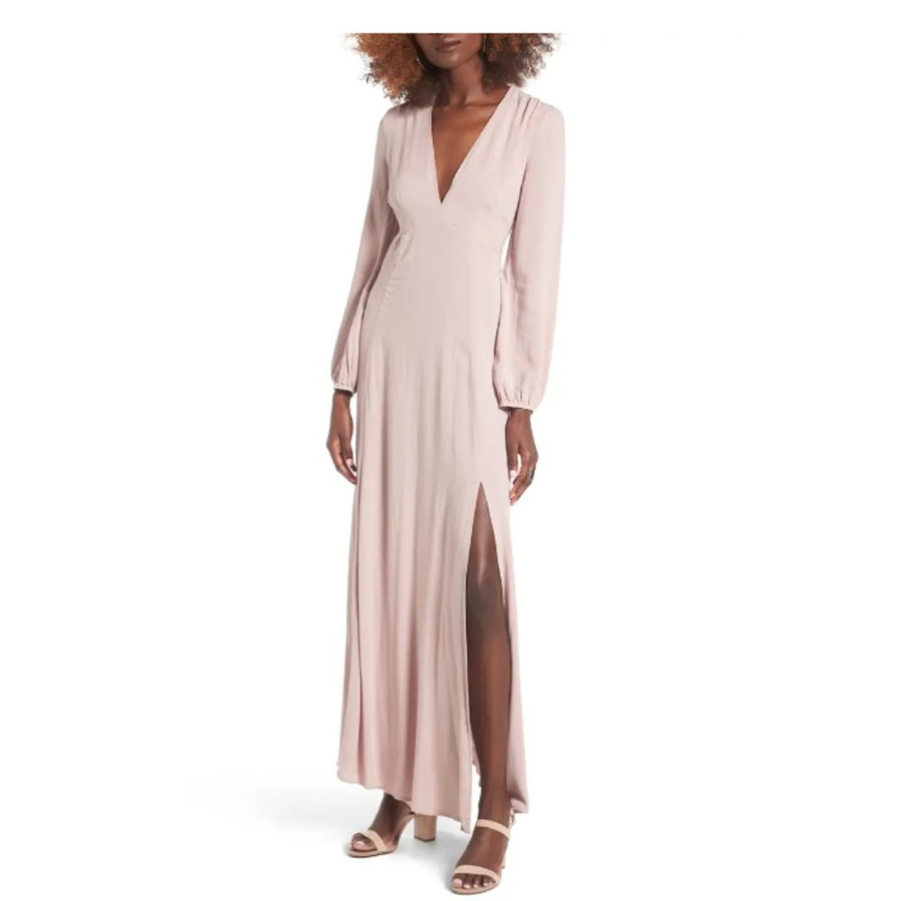 Lush Open Back Woven Maxi Dress